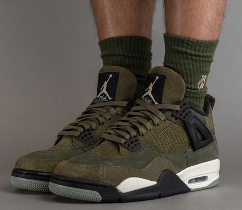 Jordan 4 Craft Olive, Jordan 4 Olive Green Outfit, Jordan 4 Olive Green, Jordan 4 Men, Rosa Jordans, Jordan 4 Craft, Olive Green Outfit, High Air Force 1, 2024 Clothes