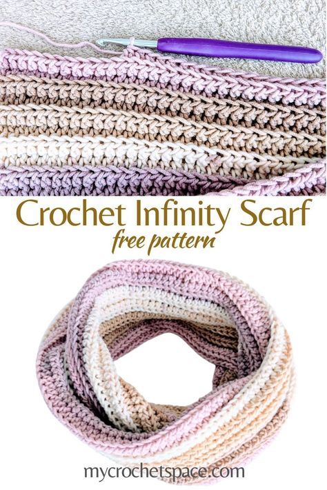 Worsted Weight Infinity Scarf Pattern Crochet, Crochet Circle Scarf Pattern Free, Infinite Scarf Crochet Free Pattern, Crochet Pattern Infinity Scarf, Crochet Cowl Free Pattern Easy, Crochet Infinity Scarf Free Pattern Lightweight Yarns, Crochet Infinity Scarf Free Pattern Easy One Skein, Infinity Scarf Crochet Free Pattern, Crochet Scarf Infinity