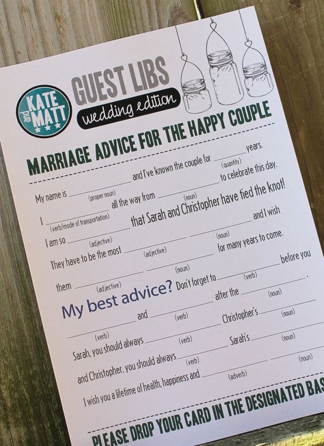 funnywedding-guestlibs Wedding Mad Libs, Mrs Always Right, Funny Wedding Invitations, Boda Diy, Funny Wedding Photos, Mad Libs, Funny Wedding, Cute Wedding Ideas, Wedding Games