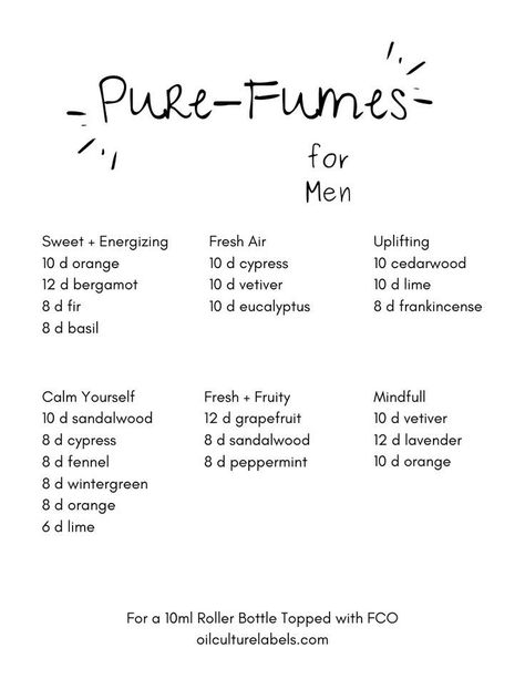 Pure-Fumes for Women + Men — Oil Culture Labels Diy Mens Body Spray Essential Oils, Perfume Roller Blends, Essential Oil Blends For Men, Essential Oil Cologne, Essential Oil Perfume Blends, Perfume Blends, Essential Oil Roller Bottle Recipes, Essential Oil For Men, Essential Oil Perfumes Recipes