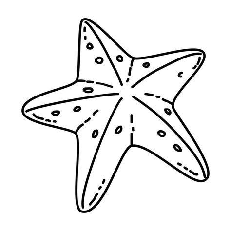 Starfish Doodle, Starfish Clipart, Starfish Drawing, Fish Outline, Icon Style, Beach Tattoo, Kids Art Class, Canvas Drawings, Fish Drawings