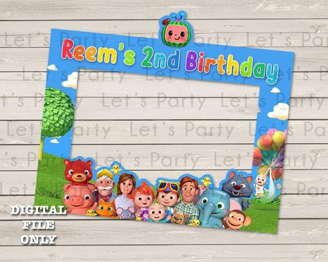 Cocomelon Photo Frame, Cocomelon Photo Booth Frame, Cocomelon Frame, Cocomelon Photo, Cocomelon 2, Birthday Cocomelon, Photo Booth Frame Prop, Aaliyah Birthday, Cocomelon Theme