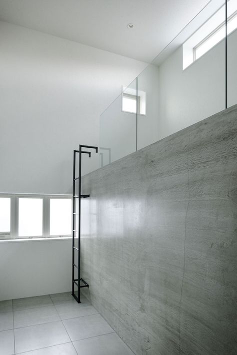 The House Of Silence By FORM/Kouichi Kimura Architects in Shiga, Japan | Yatzer Minimal Stairs, Loft Designs, Stair Ladder, Modern Entrance Door, Architecture Residential, Loft Stairs, Concrete Houses, Modern Entrance, Loft Ladder