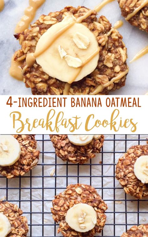 Banana Oatmeal Breakfast Cookies, Oatmeal Breakfast Cookies, Banana Oatmeal Cookies, Oatmeal Breakfast, Banana Oatmeal, Health Nutrition, Breakfast Cookies, Banana Recipes, Good Healthy Recipes