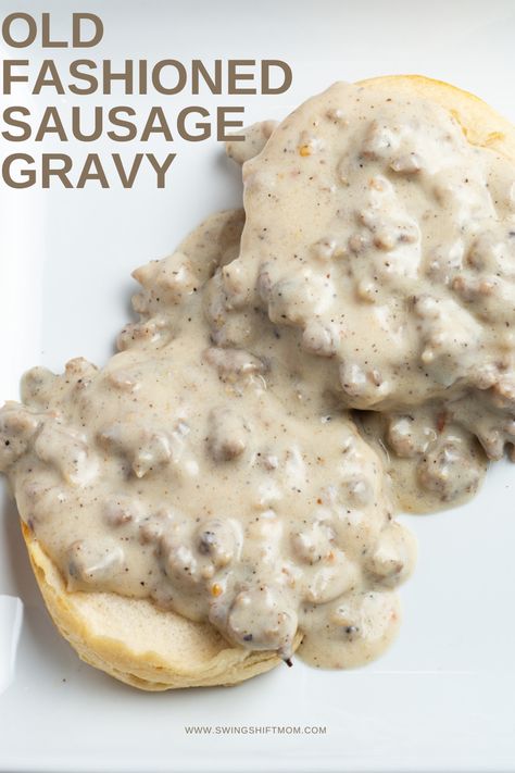 Get ready for a breakfast treat that will take you back in time! Our Old Fashioned Sausage Gravy recipe is the perfect blend of comfort and flavor, making it a must-have on your weekend breakfast menu. Grab your apron and let's get cooking! Healthy Sausage Gravy Recipe, Old Fashioned Sausage Gravy, Country Sausage Gravy Recipe, How To Make Sausage Gravy, Crock Pot Sausage Gravy, Sausage Gravy With Heavy Cream, Pork Sausage Recipes Breakfast, Sausage Gravy Recipes, Breakfast Sausage Gravy