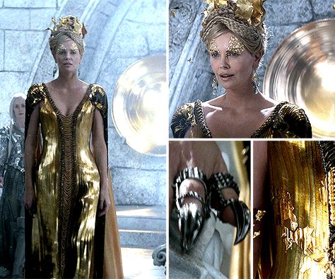 Queen Ravenna Costume, Gold Cloaks Game Of Thrones, House Of The Dragon Gold Cloaks, Snow White And The Huntsman Queen Charlize Theron, Westeros Fashion, Fashionable Characters, Helaena Targaryen Season 2, Queen Ravenna, Narnia Ice Queen