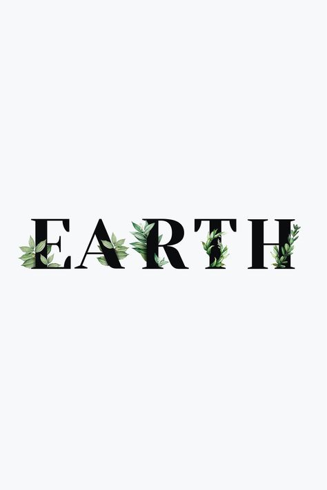 Botanical EARTH psd word black typography | free image by rawpixel.com / Aum Black Typography, Free Illustration Images, Bold Fonts, Calligraphy Fonts, Download Free Images, Lettering Fonts, Earth Day, Free Image, Design Resources