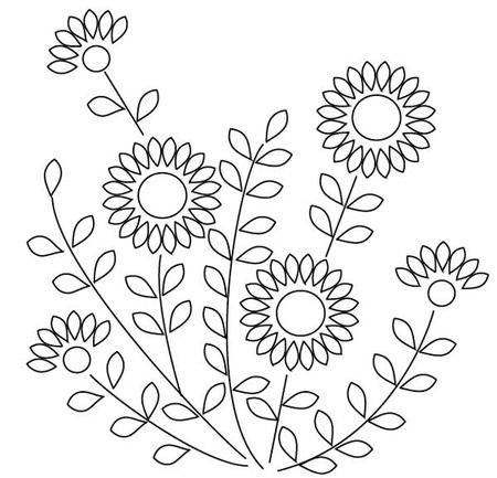 Hand Embroidery Patterns Free Printables | Click on the image for a larger size and just a reminder this is what ... Embroidery Patterns Free Printables, Broderie Simple, Hand Embroidery Patterns Free, Pola Bordir, Quilled Creations, Embroidery Transfers, Embroidery Patterns Vintage, Pola Sulam, Embroidery Flowers Pattern