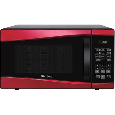 West Bend 0.9-cu. ft. 900-Watt Microwave Red Microwave, Black Appliances Kitchen, Modern Kitchen Appliances, Countertop Microwave Oven, Apartment Needs, Frozen Dinners, Countertop Microwave, Dorm Living, White Appliances