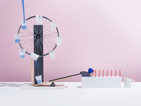 Playful & Amusing Machine Installations – Fubiz Media Rube Goldberg Projects, Goldberg Machine, Rube Goldberg, Rube Goldberg Machine, Still Life Photos, Still Life Photographers, Simple Machines, Up Book, Photography Awards