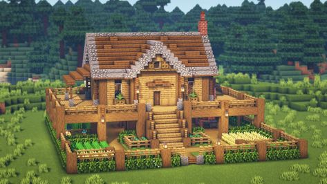 Minecraft Survival Base Tutorial, Minecraft Survival Base Ideas, Survival Base Minecraft, Minecraft Survival Base, Minecraft Wooden House, Minecraft Houses Survival, Minecraft House Plans, Minecraft Cottage, All Minecraft