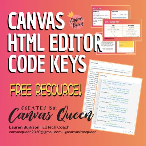 Canvas Learning Management System, Canvas Lms, Html Codes, Education Consultant, Canvas Learning, Canva Tutorial, Learning Management System, Be Successful, Free Resources