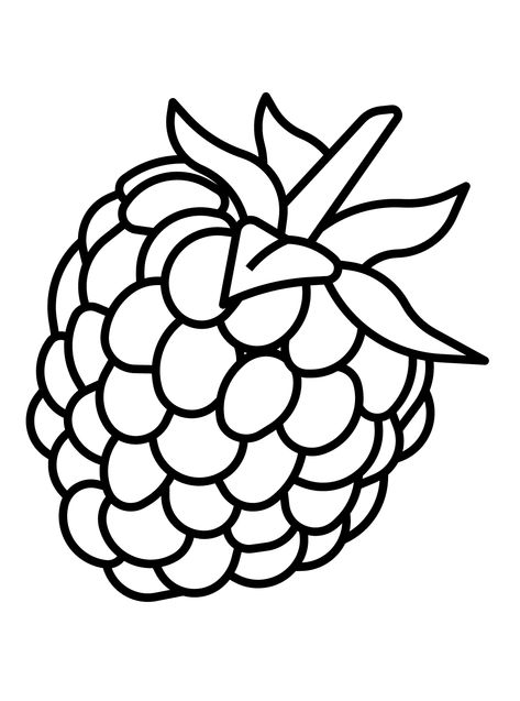 Raspberry - Lol Coloring Pages Raspberry Drawing Simple, Embroidery Fruits And Vegetables, Raspberry Doodle, Raspberries Drawing, Raspberry Drawing, Tattoos Stencils, Lol Coloring Pages, Lol Coloring, Fruit Coloring Pages