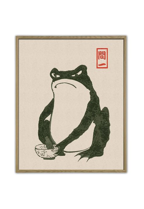 Frog Print Matsumoto Hoji Japanese Art Living Room Decor - Etsy Latvia Japanese Kids Room, Frog Bathroom Decor, Japanese Frog Art, Japanese Aesthetic Art, Frog Poster, Matsumoto Hoji, Art Frog, Japanese Art Modern, Japanese Kids