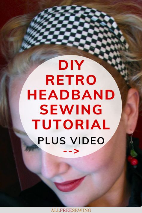 With these instructions and just a few minutes you can easily create the Roxanne Retro Headband. This DIY headband is a must-make for vintage lovers. Vintage Headbands 1950s, Diy Head Bands For Women Free Pattern, Retro Headband, Diy Headbands, Trendy Sewing Projects, Headband Tutorial, Headband Outfit, How To Make Headbands, Upcycling Ideas