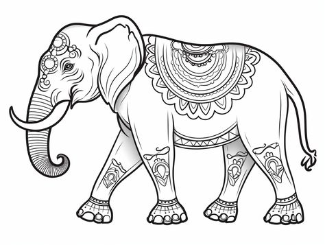 illustration of Peaceful elephant coloring adventure Indian Elephant Drawing, Coloring Book Design, Buddhist Quote, Elephant Coloring, Thai Elephant, Elephant Coloring Page, Coloring Page For Adults, Elephant Illustration, Indie Drawings