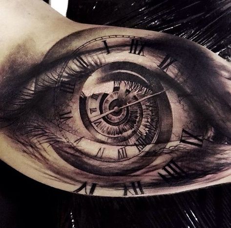 Eye Tattoo On Arm, Swedish Tattoo, Clock Tattoo Sleeve, Eyeball Tattoo, Inner Arm Tattoos, Inner Bicep Tattoo, Anker Tattoo, Roman Numeral Tattoos, Realism Artists