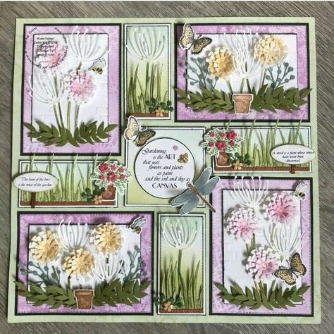 Stampin Up Samplers Layout, Stampin Up Quiet Meadow, Spring Sampler, Box Frame Art, Framed Pictures, Shadow Box Art, Stampin Up Catalog, Spring Cards, Marianne Design