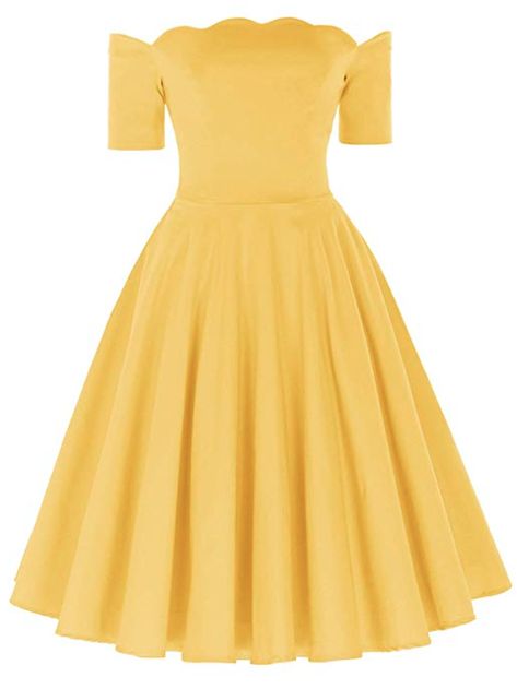 Yellow Vintage Dress, Midi Party Dress, Scalloped Neckline, Africa Dress, Classy Vintage, Picnic Dress, Long Sleeve Cocktail Dress, Belle Disney, Form Fitting Dress