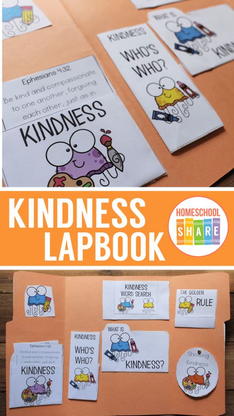 Preschool Bible Lesson On Kindness, Seasons Lapbook Free Printables, Kindergarten Lapbooks, Free Printable Lapbook Templates, Lapbooks Free, All About Me Lapbook, Homeschool Lapbooks, What Is Kindness, Lapbook Ideas