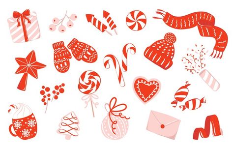 Set of illustration for christmas with c... | Premium Vector #Freepik #vector #christmas #heart #star #gift Christmas Candy Illustration, Candy Text, Candy Icon, Pink Doughnuts, Knit Clothes, Christmas Drawings, Swirl Lollipops, Types Of Candy, Christmas Heart