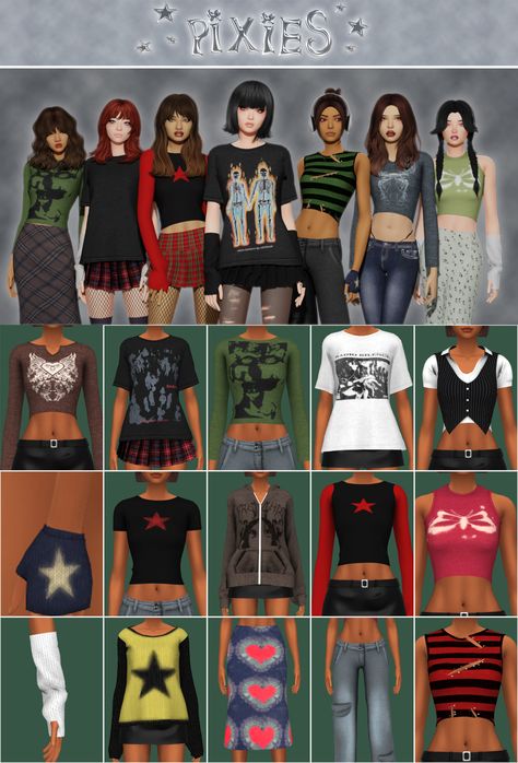 Sims 4 Scott Pilgrim, Thirteen Sims 4, Sims 4 Cc Clothes Baggy Shirt, Sims 4 Cc Clothes Grunge Y2k, Maxis Match Y2k, Sims 4 Band Tees, Sims 4 90s Clothes, Sims 4 Indie Cc, Sims 4 Cc Band Tees