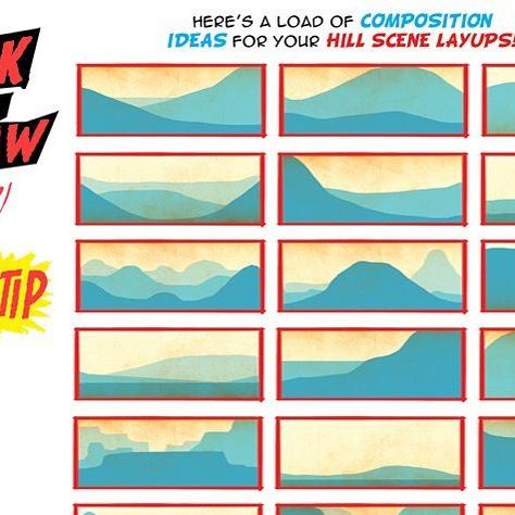 The Etherington Brothers on Instagram: "HILLS from the How to THINK When You Draw ENCYCLOPEDIA - the world’s ONLY encyclopedia of drawing tutorials, posted up FREE for EVERYONE, FOREVER, with NEW and CLASSIC tutorials coming up EVERY DAY only on our Instagram here: @etheringtonbrothers :) Lorenzo! #arttips #arttutorial #drawingtips #artprocess #stepbystepart #drawingtutorial #howtodraw #learnuary #howtodraw #drawingtutorial #conceptart #gamedev #animationdev #gameart #tutorial #inktober #sket How To Draw Hills, Hills Drawing, Landscape Composition, Etherington Brothers, Hill Landscape, Brothers Art, How To Think, Illustration Art Drawing, Environment Design