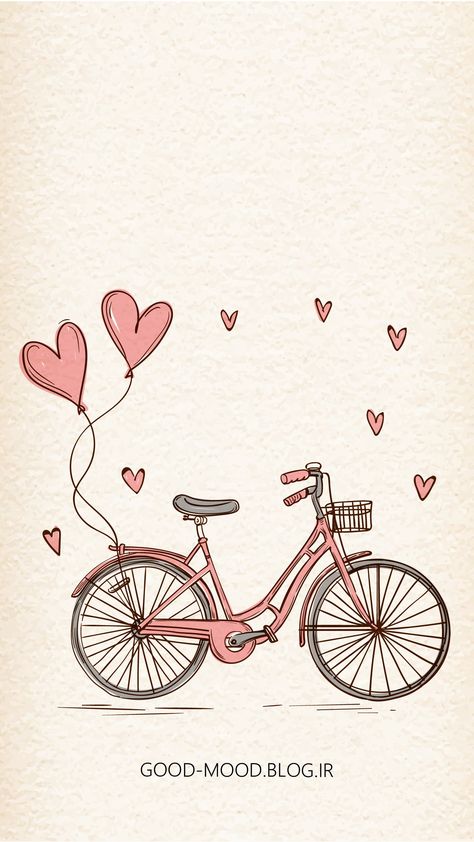 Bicycle Drawing, Bicycle Illustration, 심플한 그림, Pola Sulam, Bicycle Art, Girly Art Illustrations, Cute Doodle Art, Mini Drawings, 자수 디자인