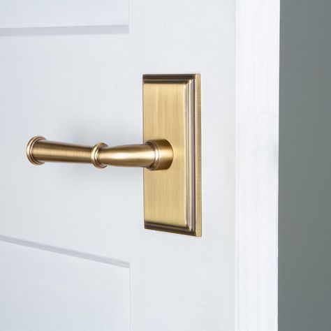 Grandeur Georgetown Privacy Door Lever & Reviews | Wayfair Brass Door Hardware, Interior Door Hardware, Baldwin Door Hardware, Interior Door Knobs, Lever Door Handles, Brass Door Knobs, Gold Door, Brass Door Handles, Parallel Lines