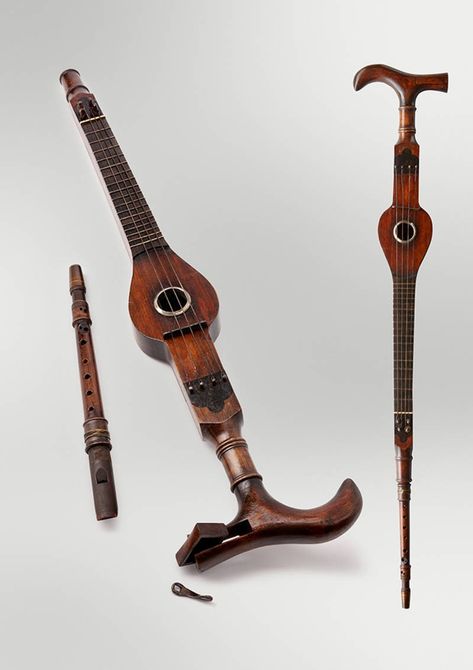 Dnd Instrument Art, Cane Fantasy Art, Weaponized Instrument Dnd, Instrument Concept Art, Cane Character Design, Weaponized Instrument, Pickaxe Concept Art, Dnd Instruments, Dnd Bard Character Design