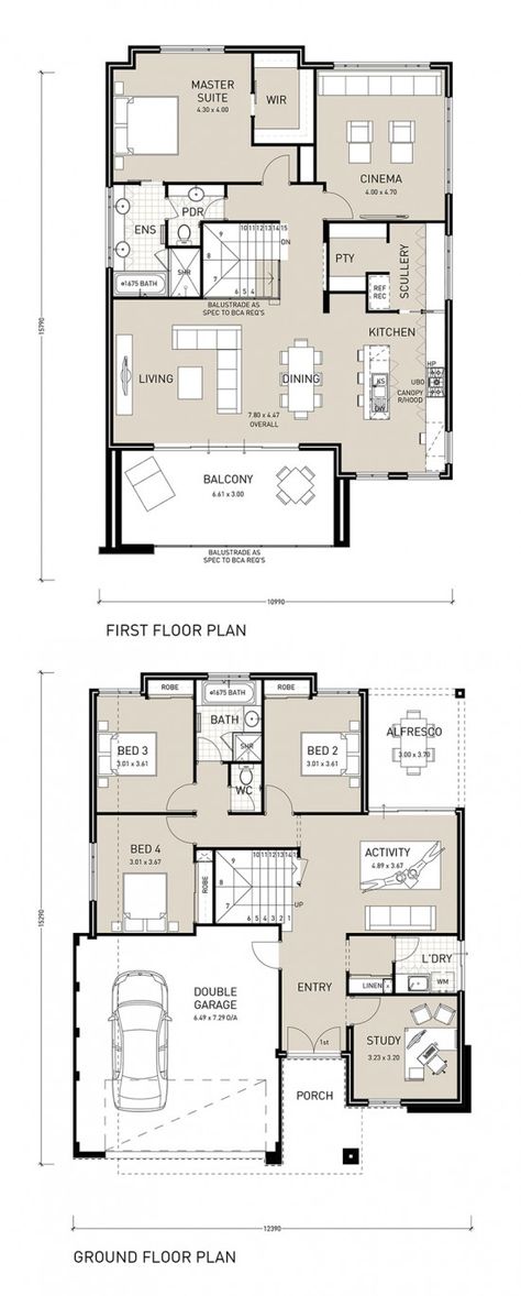 Oasis | Reverse Living Two Storey Home | Switch Homes | Home Builder Tropical House Plans, Cinema Lighting, Gaming House, House Plans Australia, Double Storey House Plans, Upside Down House, Modern Courtyard, Double Storey House, Home Switch