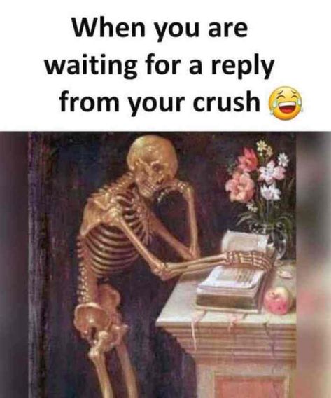 20 Funny Skeleton Memes You'll Be So Happy To See Today | SayingImages.com Classical Art Memes, Funny Memes About Life, 9gag Funny, Meme Comics, School Memes, 웃긴 사진, Memes Humor, Relationship Memes, Book Memes