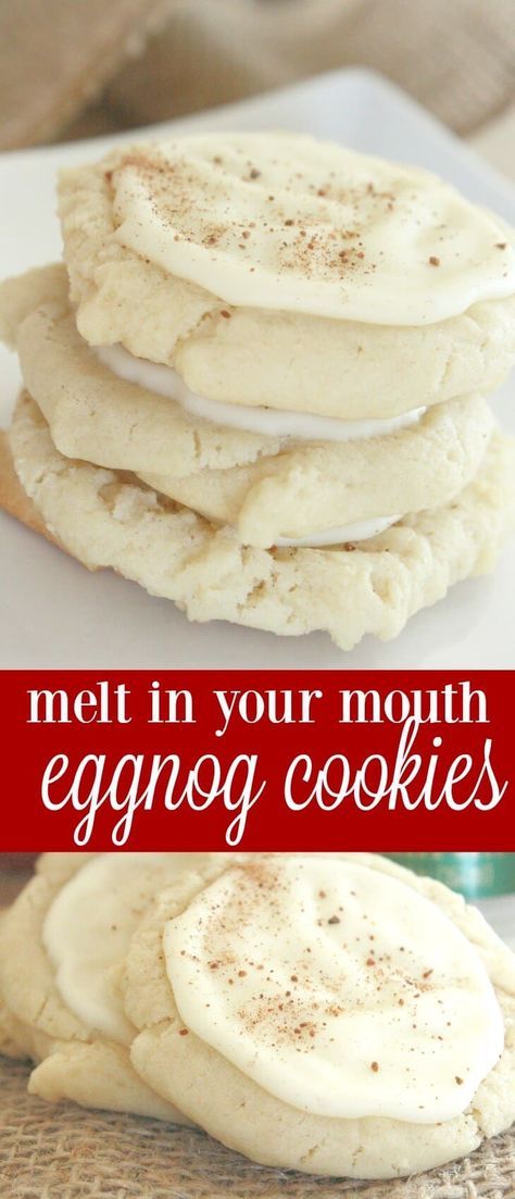 Moist Cookies, Eggnog Dessert, Christmas Cookie Swap, Eggnog Cookies, Soya Mumu, Eggnog Recipe, Christmas Cookie Exchange, Cookie Swap, Cookie Exchange