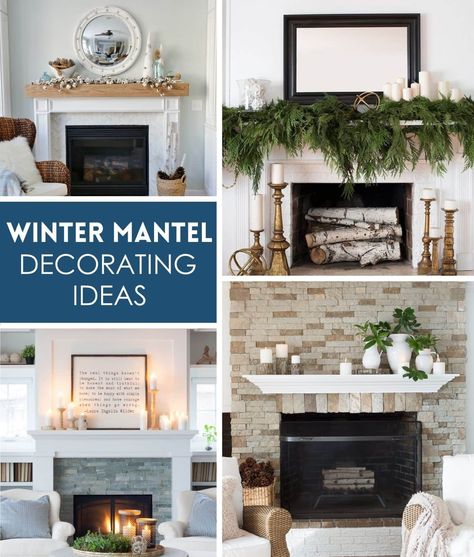 Winter Mantel Decorating Ideas | A Blissful Nest White Fireplace Mantels Decor, Winter Mantle Ideas After Christmas, January Mantel Decorating Ideas, Winter Mantle Decor After Christmas Mantel Ideas, January Fireplace Decor Mantle Ideas, Fireplace Mantel Decorating Ideas Modern, Winter Decor After Christmas Mantles, January Mantel Ideas, Winter Fireplace Decor After Christmas