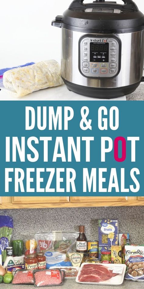 Pressure Cooker Freezer Meals, Dump And Go Instant Pot, Beef Freezer Meals, Instant Pot Freezer, Instant Pot Freezer Meals, Beef Recipe Instant Pot, Chicken Freezer Meals, Freezer Dinners, Freezer Friendly Meals