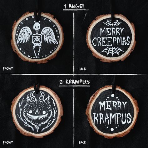 Creepmas Ornaments Christmas Tree Decoration Spooky Creepy - Etsy Goth Christmas Crafts, Krampus Ornaments Diy, Diy Gothic Christmas Decorations, Spooky Christmas Ornaments, Creepy Christmas Ornaments, Emo Christmas Aesthetic, Creepmas Ornaments, Krampus Crafts, Goth Christmas Ornaments