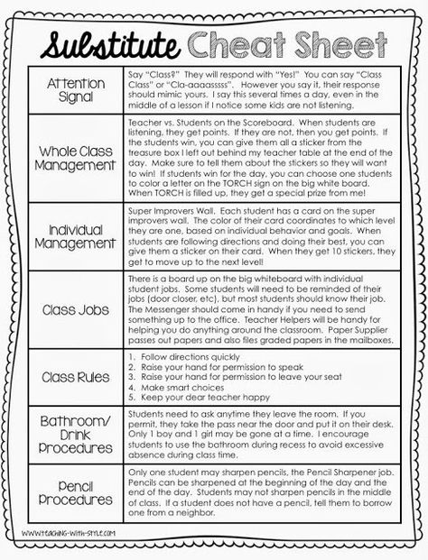 Substitute Plans, Teaching Organization, Substitute Teaching, Whole Brain Teaching, Teacher Binder, Substitute Teacher, Classroom Behavior, Teacher Organization, Beginning Of School