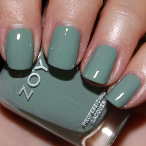 Teal Grey Chic Blush Pink Nails, Pretty Nail Colors, Zoya Nail Polish, Green Nail Polish, Green Nail, Nail Candy, Food Diy, Hair Food, Hot Nails