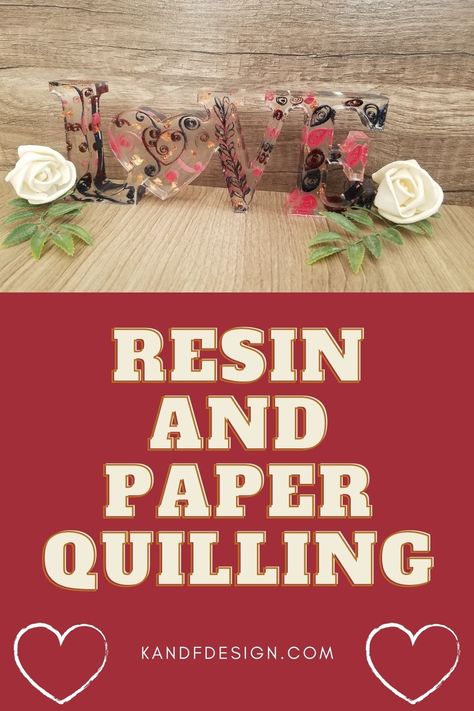 Quilling And Resin, Quilling Resin, Quilling Paper Art Ideas, Paper In Resin, Quilling Love, Quilling Gifts, F Design, Quilling Flower Designs, Resin Crafting