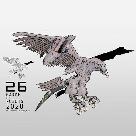 Mech Animals, Robot Bird, Mechanical Animals, Robot Animal, Drones Concept, Crow Art, Arte Robot, Arte Cyberpunk, Digital Portrait Art