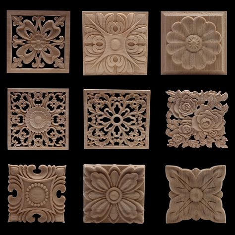 Wood Carving Door, Marble Flooring Design, Wood Mouldings, Wood Appliques, Driftwood Sculpture, Carving Patterns, Flower Carving, Wood Carving Patterns, Wood Carved