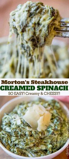 Creamy, Rich Classic Steakhouse Creamed Spinach Recipe That Takes Just A Few Minutes And Is The Perfect Side For a Roast Or Prime Rib. #creamedspinach Favorite Side Dishes For A Crowd, Spinach Madeline Recipes, Steakhouse Creamed Spinach Recipe, Spinach Dips, Steakhouse Creamed Spinach, Spinach Dinner Recipes, Best Creamed Spinach Recipe, Great Side Dishes, Fresh Spinach Recipes