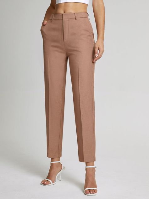 Purchase High Waisted Cropped Skinny Straight Leg Trousers and 1 other item Formal Pant, Trousers Details, Jeans Overall, Formal Pants, Jeans Cargo, Maxi Robes, Pants Design, Yoga Shorts, Straight Leg Trousers