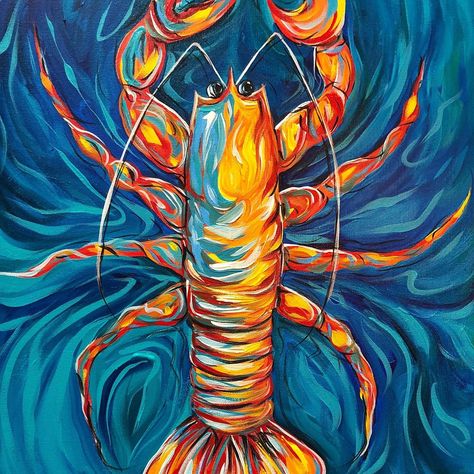 Estelle Grengs Art on Instagram: “EstelleGrengsArt.com” Light House Art, Crustaceans Art, Lobster Bake, Crab Art, Baking Art, Paintings Acrylic, Beach House Art, House Art, Light House