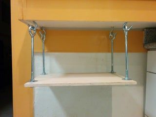 Hanging Microwave Shelf : 5 Steps (with Pictures) - Instructables Microwave Shelf Cabinet, Microwave Under Cabinet, Hanging Microwave, Mounted Microwave, Under Cabinet Shelf, Microwave Cabinet, Microwave Shelf, Microwave Stand, Diy Kitchen Storage