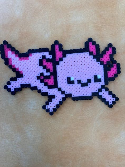 Aphmau Perler Beads, Perler Axolotl, Minecraft Axolotl Perler Beads, Axolotl Perler Bead Patterns, Axolotl Perler Beads, Axolotl Pixel Art, Dragon Perler Beads, Minecraft Perler Bead Patterns, Pbis Rewards