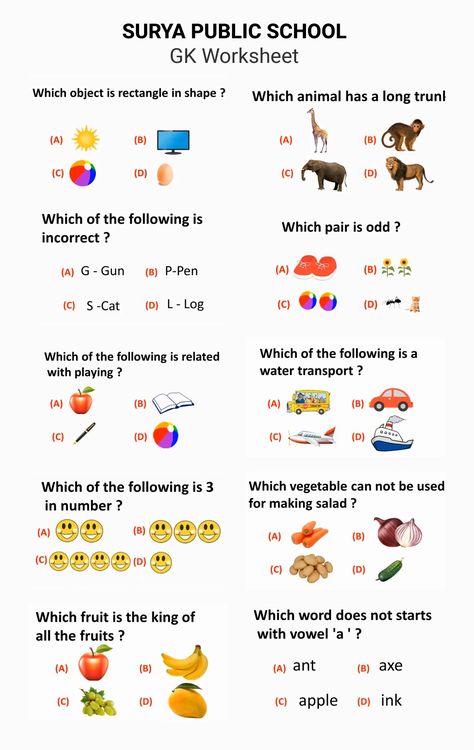 GK QUIZ WORKSHEET Gk Questions And Answers For Kids, Nursery Worksheet, Kg Worksheets, Evs Worksheet, Nursery Worksheets, Healthy Potato, Test For Kids, Kids Worksheet, Body Parts Preschool