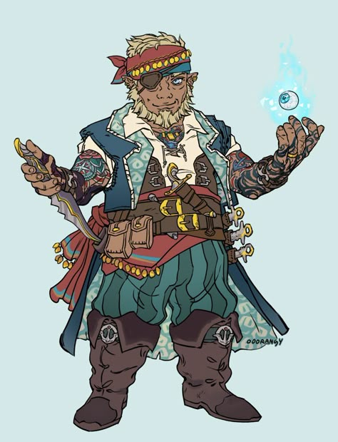 Gnome Pirate, Pirate Gnome, Pirate Dnd Character, Dnd Halfling, Gnome Dnd, Man Character, Dnd Art, Magic The Gathering, Dnd Characters