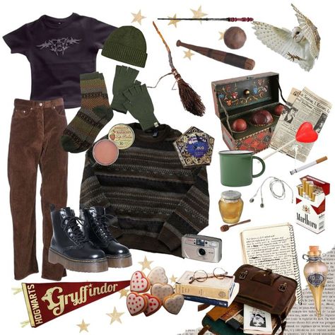 Harry Potter Polyvore, Harry Potter Aesthetic Outfits, Harry Potter Inspired Outfits, Nina Persson, Slytherin Outfit, Hogwarts Outfits, Harry Potter Outfits, Outfit Layout, Harry Potter Aesthetic