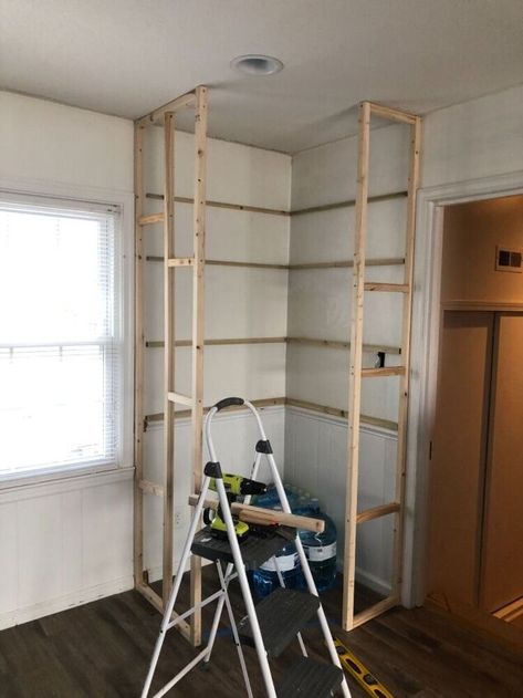 DIY Built-In Pantry for Less Than $100! | Hometalk Diy Built In, Cookware Storage, Built In Pantry, Corner Pantry, Small Pantry, Diy Pantry, Kitchen Remodel Inspiration, Kitchen Pantry Design, Remodel Inspiration